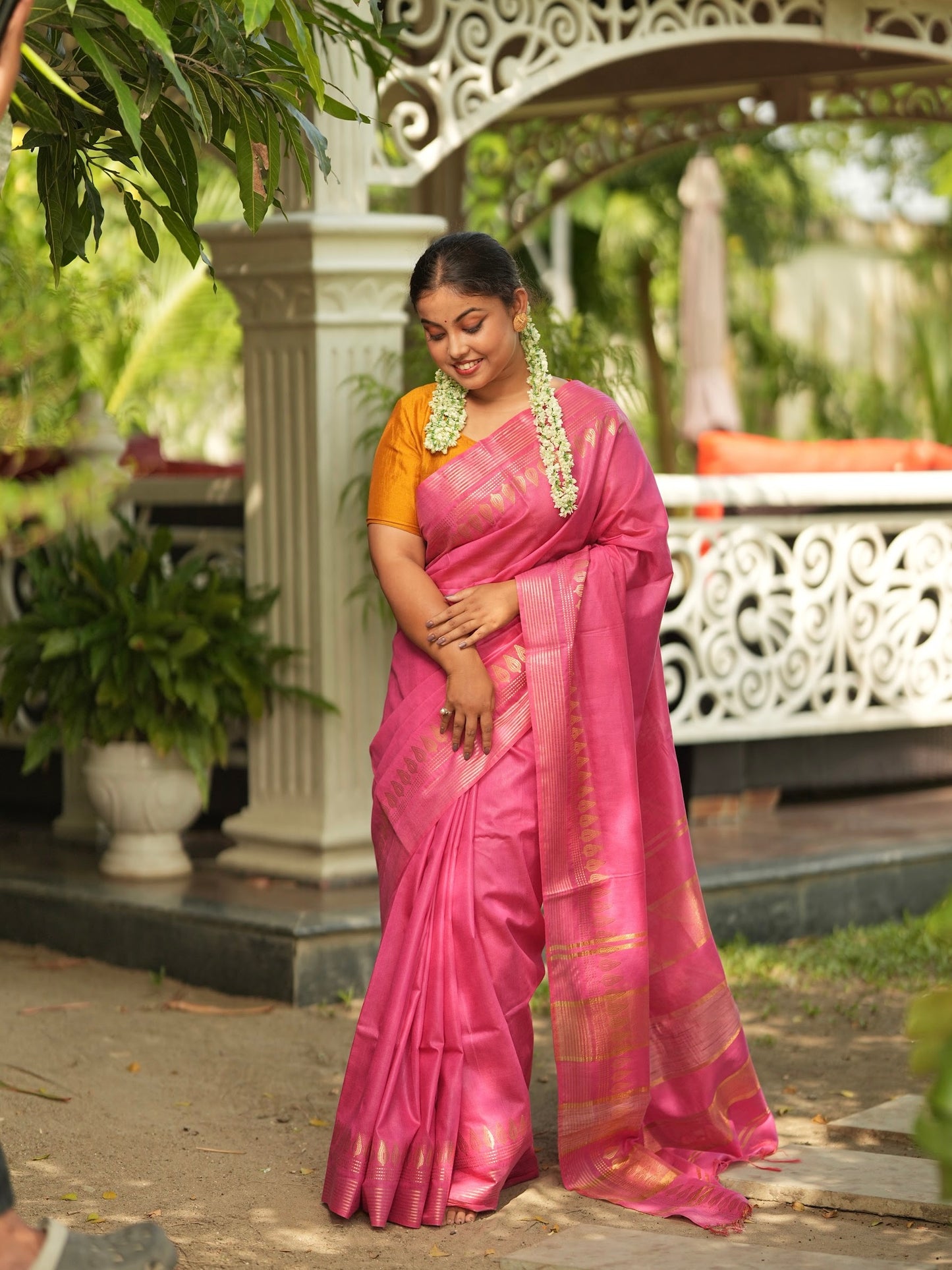 Pink Kota Staple Saree with Weaving Border Design