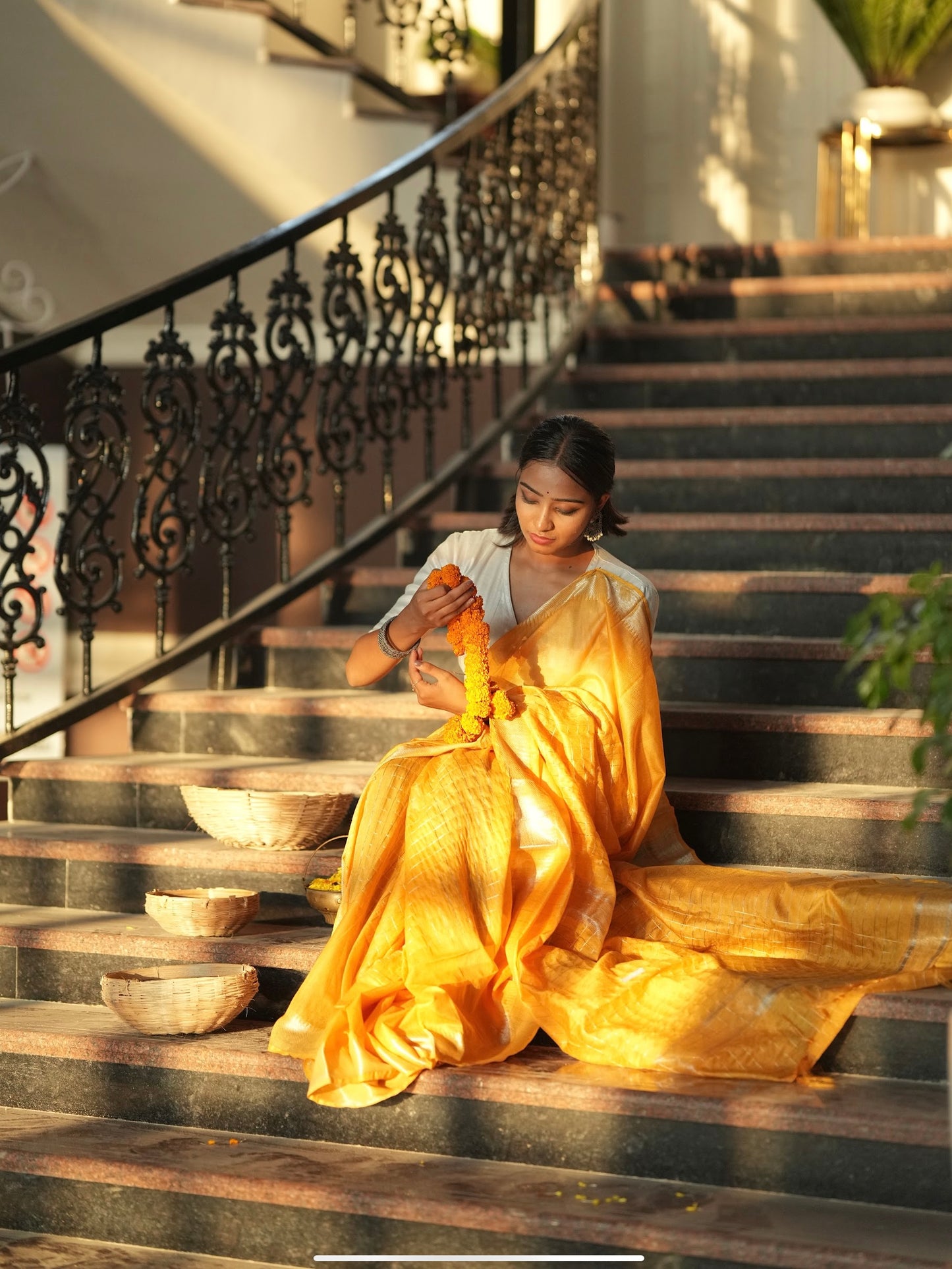 Maheshwari Silk Saree with Checks and Zari Border