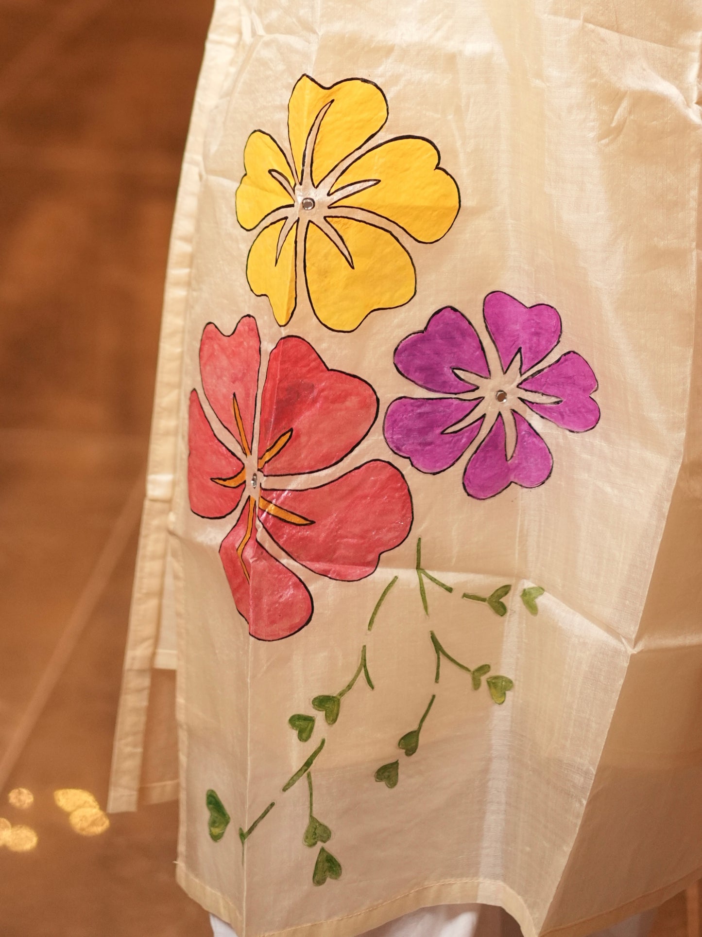 Gulmohar Handpainted Ivory Tussar Silk Kurta